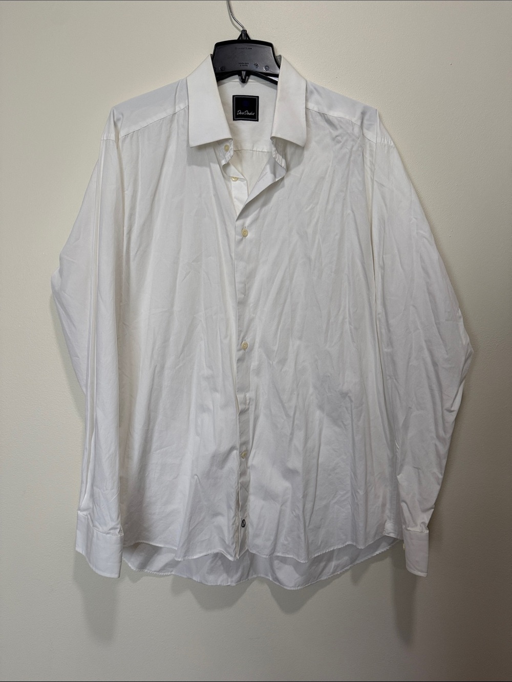 David Donahue White Button-Front Dress Shirt